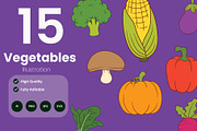 Vegetable Flat Illustration Pack, a Food Illustration by baii09 (Thumbnail 1 of 2)