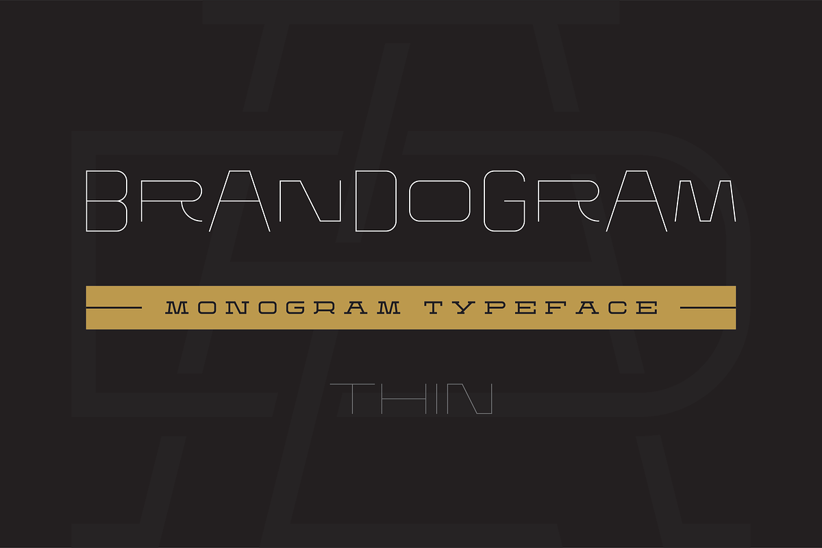 Brandogram Thin - Monogram Typeface, a Slab Serif Font by Bogdan Casota (Photo 1 of 6)
