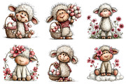 Whimsical Easter Sheep Clipart, an Illustration by Dream Creation (Thumbnail 2 of 6)