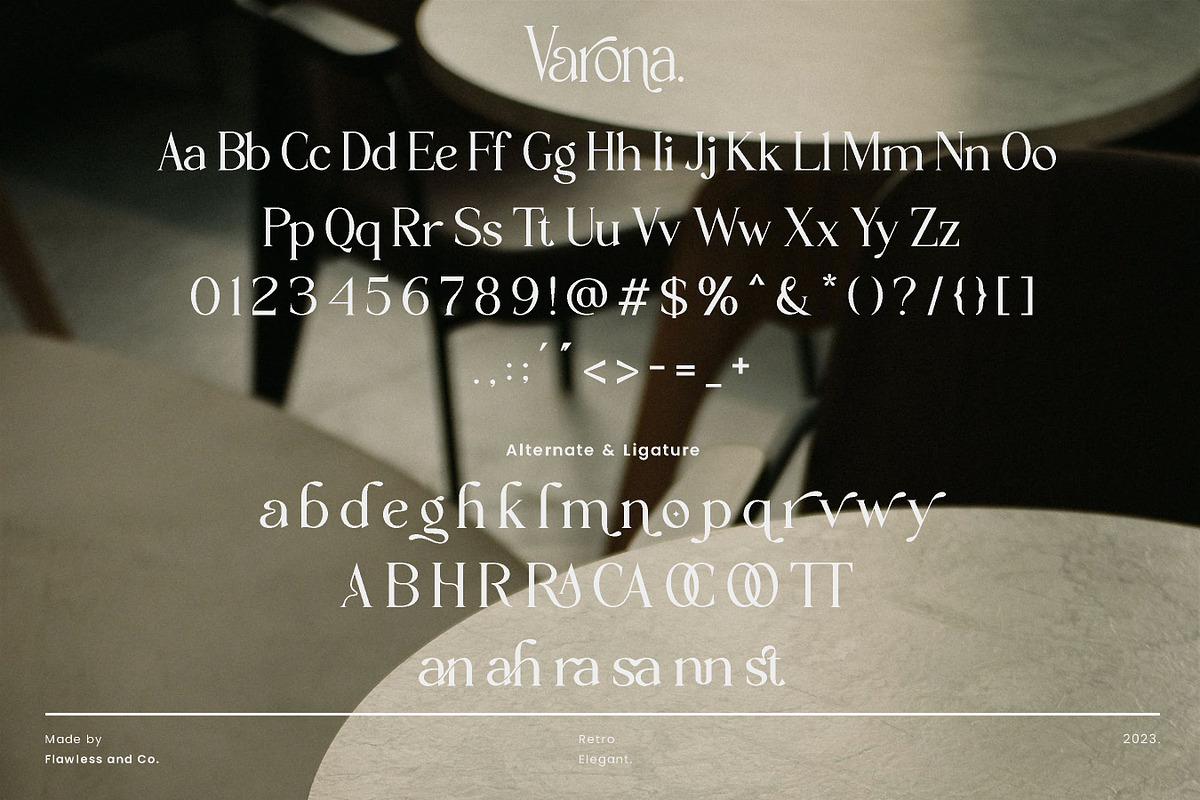 Varona - Retro Serif Family Font, a Serif Font by Flawless And Co (Photo 10 of 11)