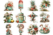 Whimsical Summer Clipart, an Illustration by DreamArtGraphic (Thumbnail 5 of 5)