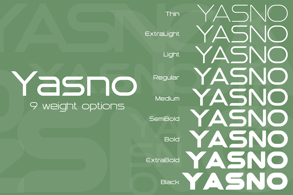Yasno font family, a Sans Serif Font by vlad.berla (Photo 2 of 7)