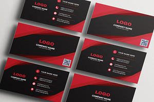 Red and black Business Card Template, a Business Card Template by Vitoria's Collection