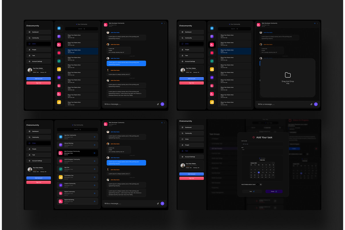 Community Managment Web App Ui Kit, an UI Kit Template by Pixel Blend (Photo 3 of 6)