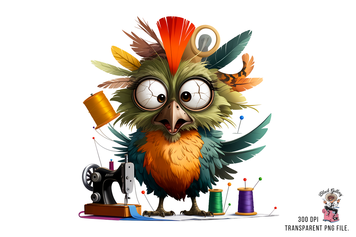 Funny Chicken Seamstress PNG Bundle, a Graphic by Clipart Bloom (Photo 5 of 16)