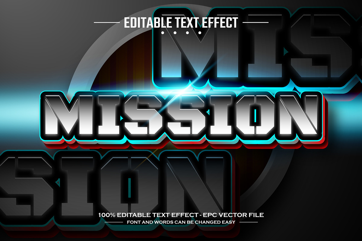 Mission editable text effect, a Layer Style Add-On by nicemorning (Photo 1 of 3)