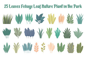 25 Leaves Foliage Leaf Nature Plant, a Decorative Illustration by jongcreative