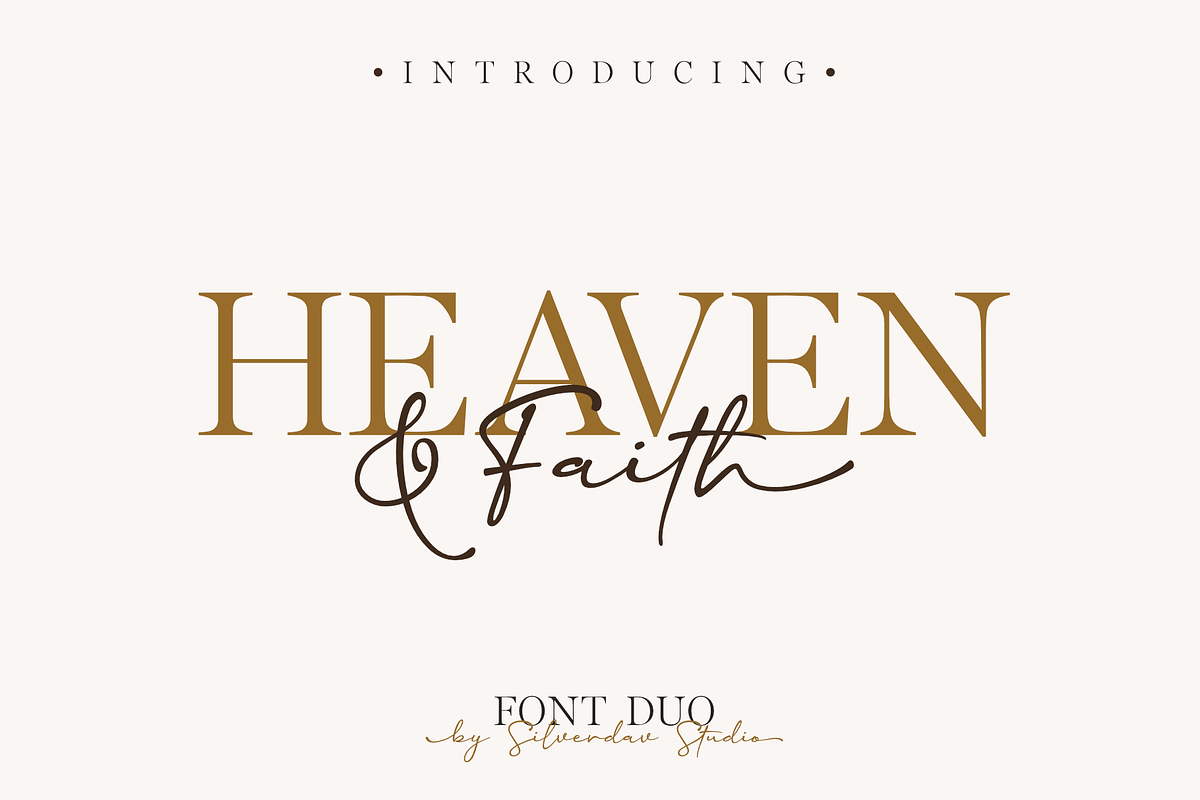 Heaven & Faith – Font Duo, a Script Font by Silverdav (Photo 1 of 13)