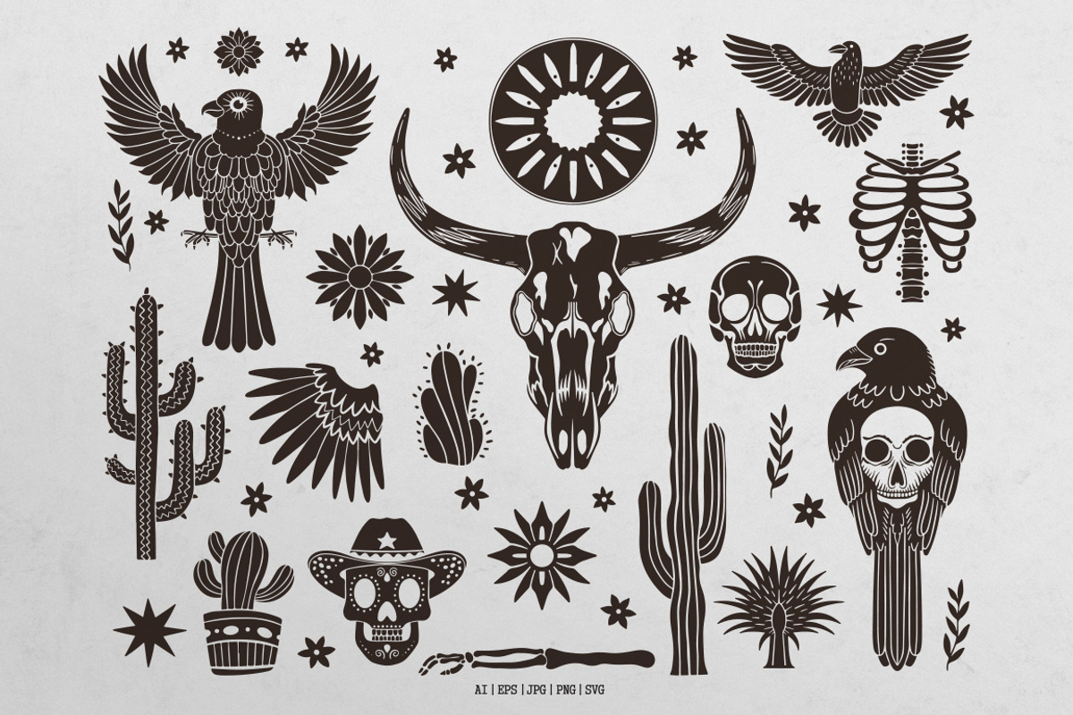 West Dreamer vector linocut graphics, an Object Graphic by DariSmartArt (Photo 10 of 15)