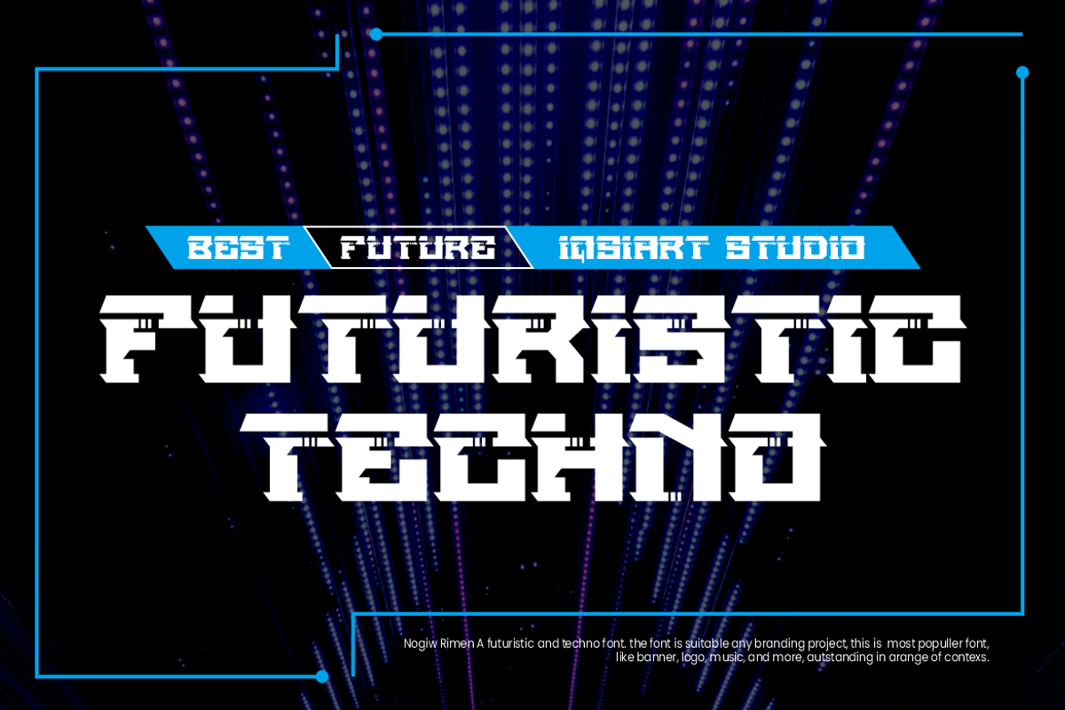 Nogiw Rimen - Futuristic Font, a Sans Serif Font by Iqsiart Studio (Photo 7 of 8)