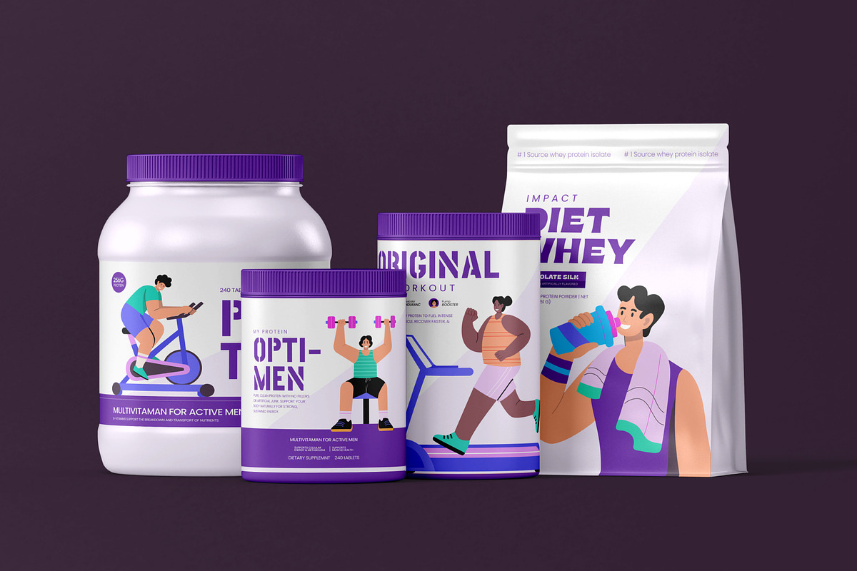 Exercise Illustration Set, a Healthcare Illustration by Brickclay (Photo 3 of 9)