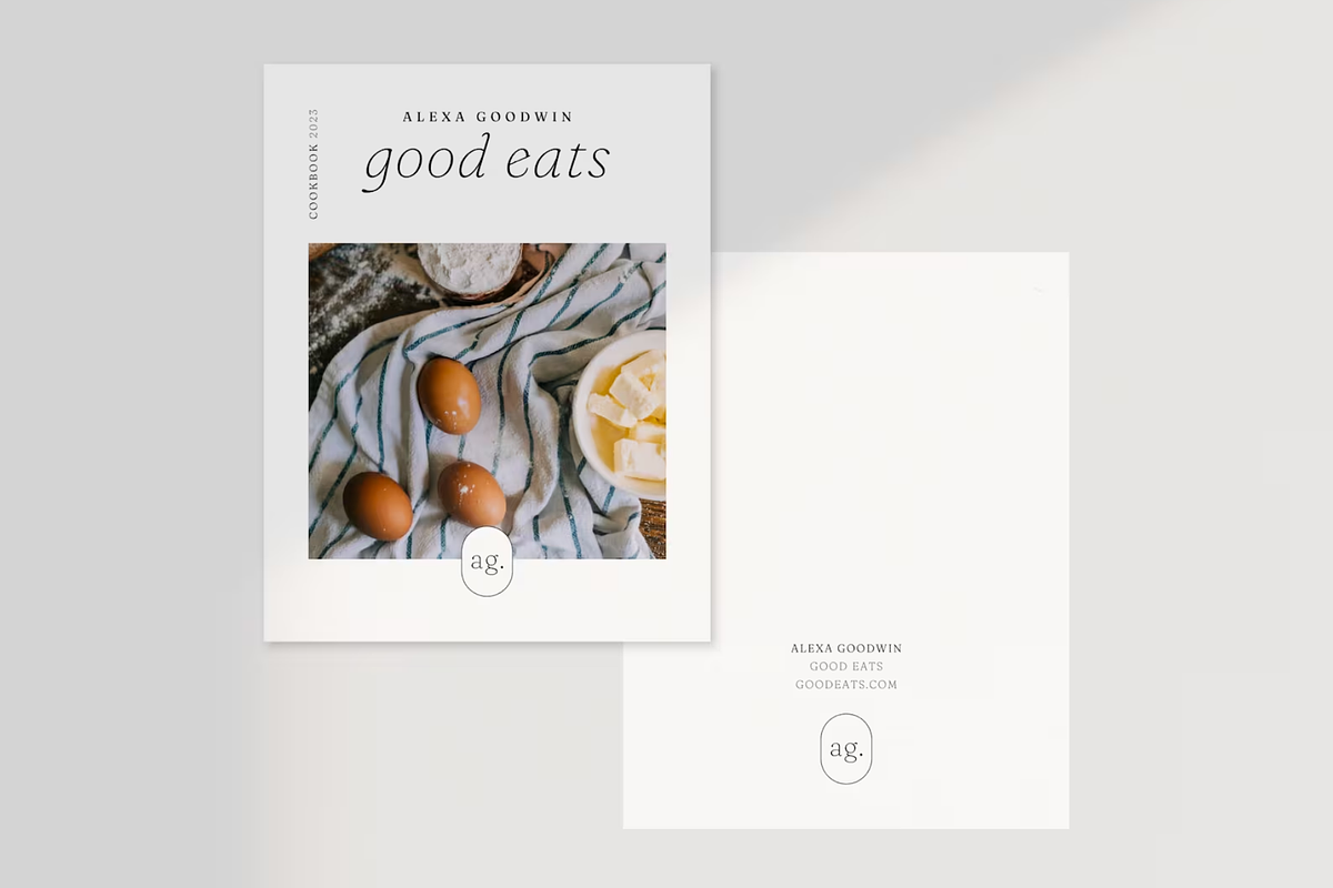 Minimal Cookbook Template Canva, a Marketing Template by frommakertomaker (Photo 1 of 9)