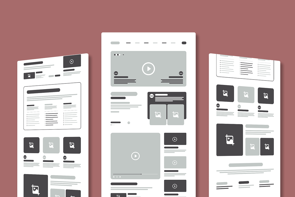 Wireframe Landing Page Design, a Wireframe Template by MightyDesign (Photo 1 of 10)