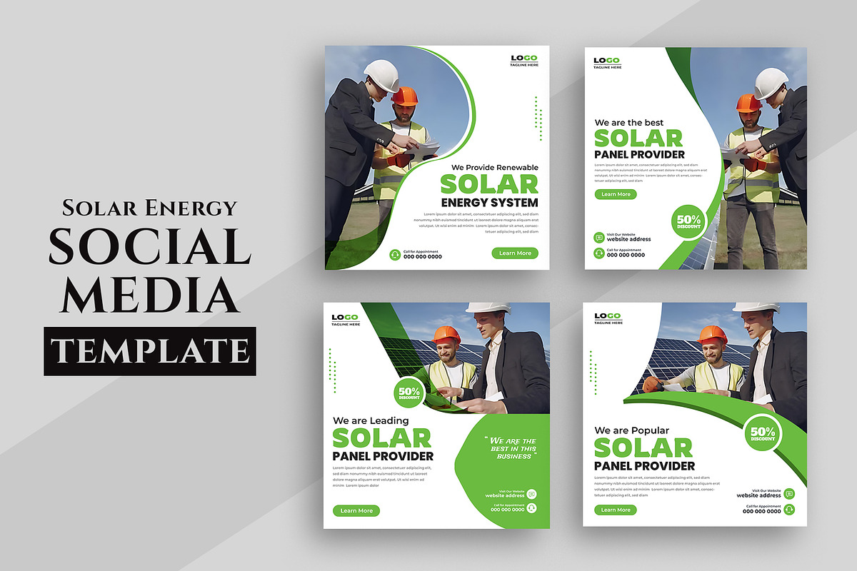 Solar Energy Social Media Post, a Social Media Template by nandinigraphics