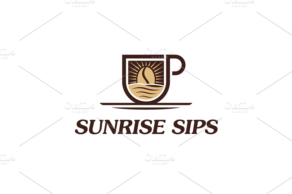 Sunrise Sips Logo, a Food Illustration by Kaushal Jangid (Photo 2 of 4)