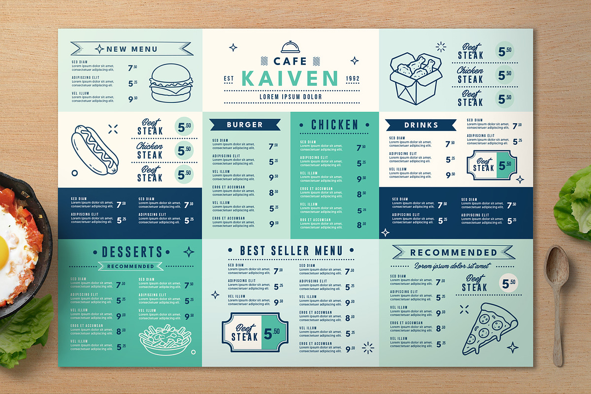 Simple Restaurant Menu Board, a Stationery Template by Aarley Kaiven (Photo 4 of 4)