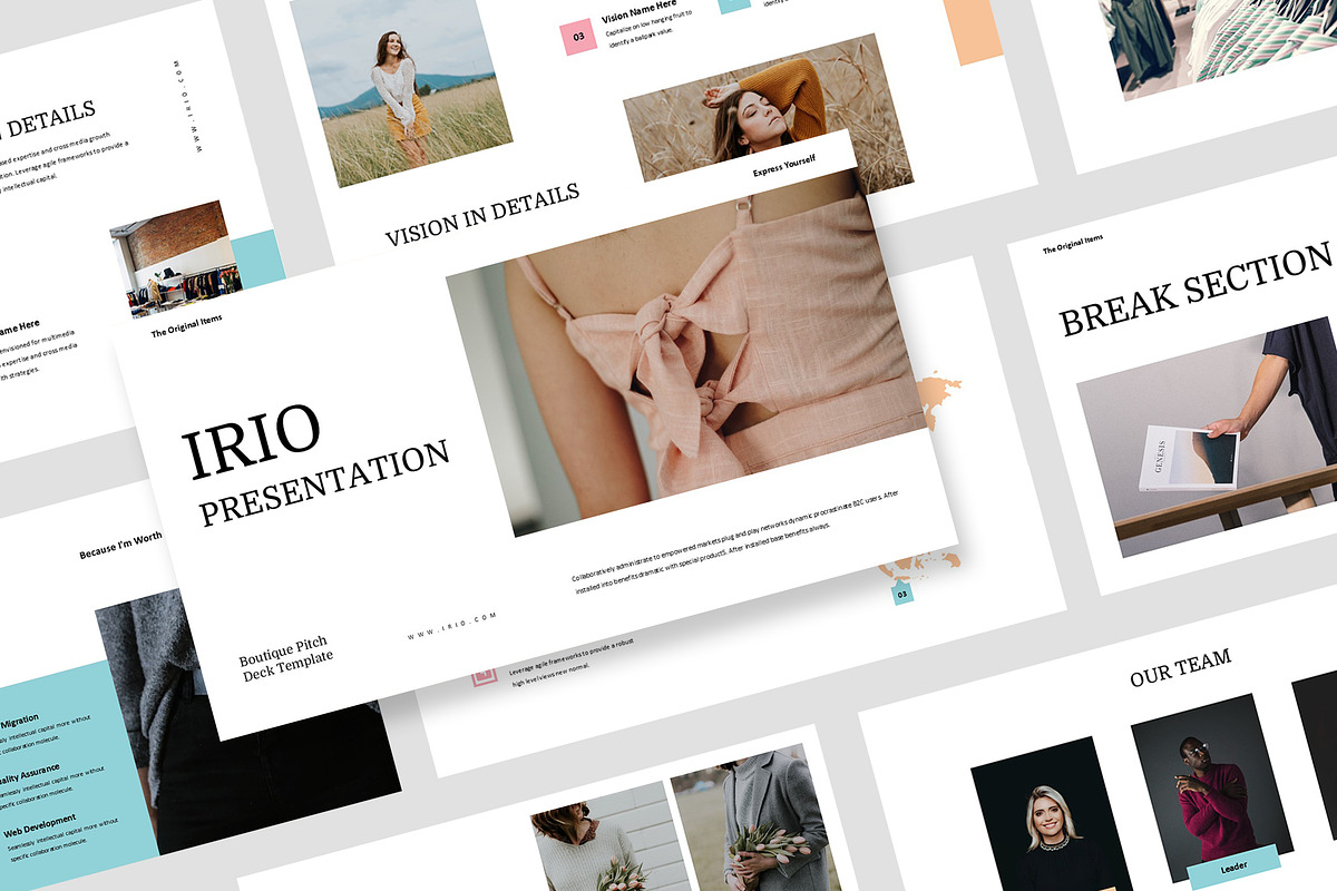 Irio : Fashion Pitch Powerpoint, a Presentation Template by Punkl Camp (Photo 1 of 16)
