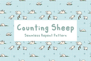 Sleepy Seamless Repeat Pattern, a Pattern Graphic by Forest Lily