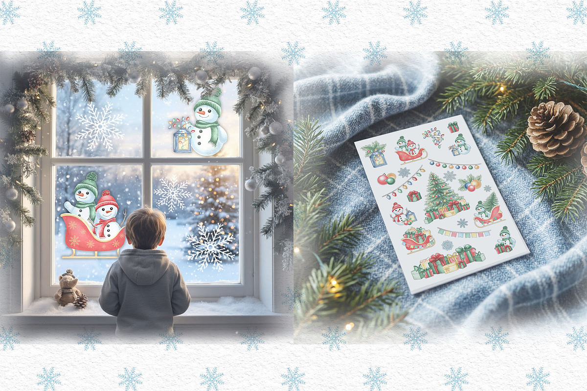 Winter Holidays watercolor clipart, an Illustration by susie-p-art (Photo 6 of 18)