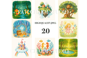Fantasy Landscape Clipart Set, a Decorative Illustration by Pati Charm Studio (Thumbnail 5 of 8)