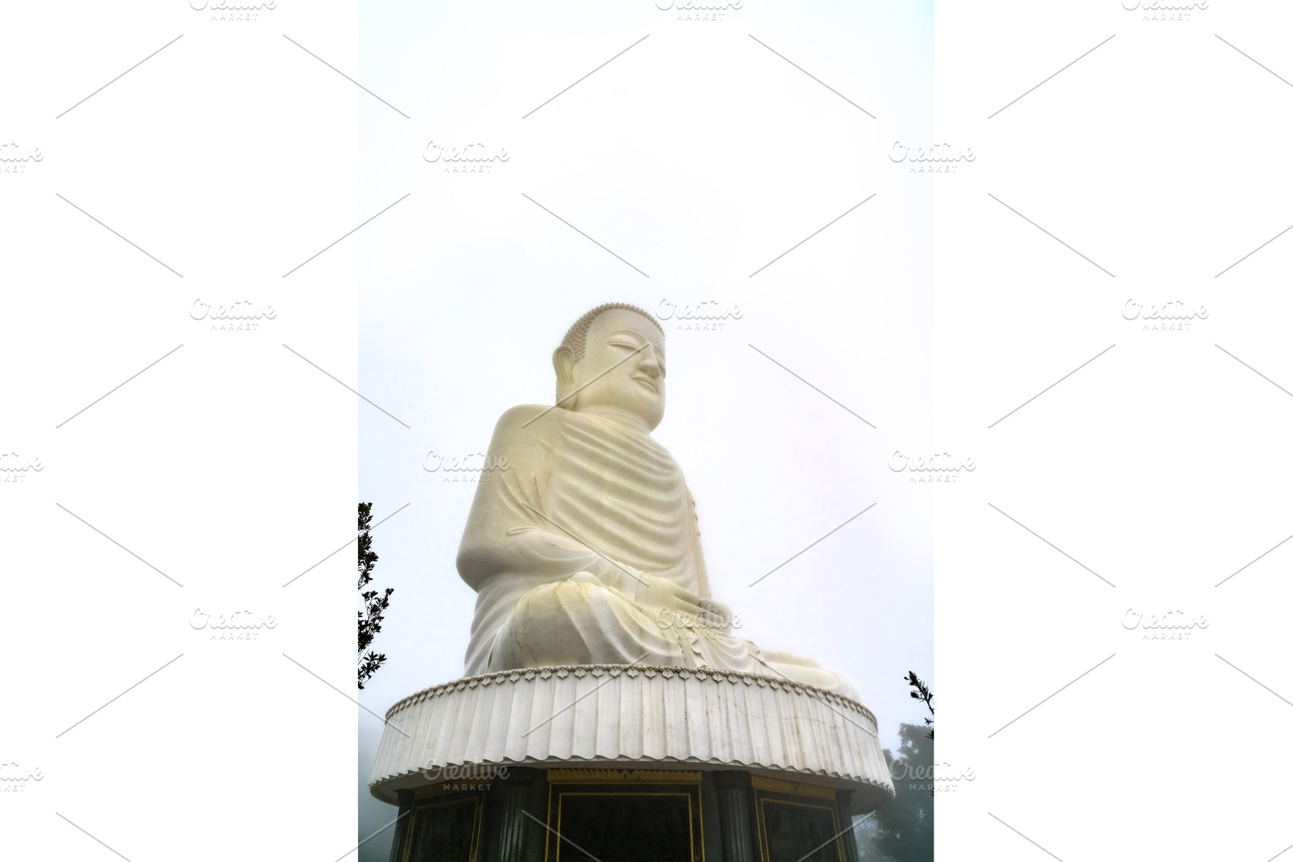 Colossal sitting buddha statue at ba containing buddha, vietnam, and statue, an Architecture Photo by Leonid Andronov