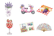 Parisian Summer Clipart, an Illustration by Watercolor design (Thumbnail 3 of 4)