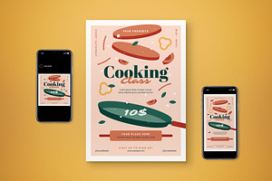 Cooking Class Flyer Set, a Flyer Template by graphicook