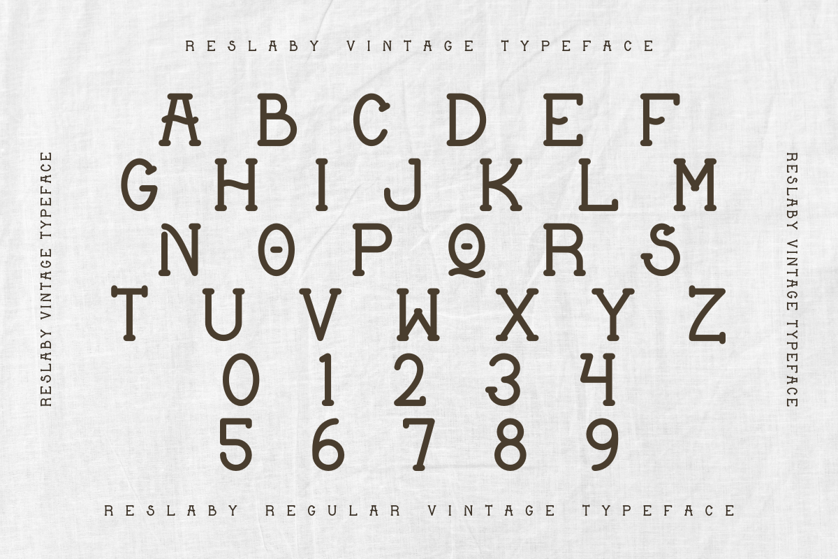 Reslaby - Vintage Slab Serif Font, a Slab Serif Font by Letterayu Studio (Photo 7 of 10)