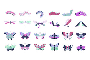 Spring summer insects. Isolated, an Animal Illustration by LadadikArt