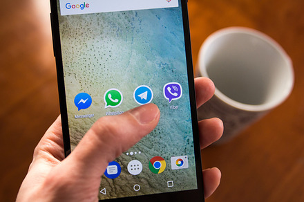 Messengers containing smartphone, viber, and phone
