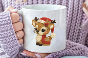 Christmas Reindeer Crochet PNG, an Illustration by CraftArtStudio (Thumbnail 2 of 4)