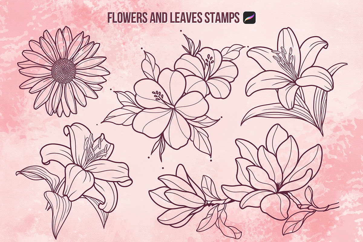 Floral Procreate Stamps for Tattoo, a Brush Add-On by InkPrintsTattoo (Photo 8 of 9)