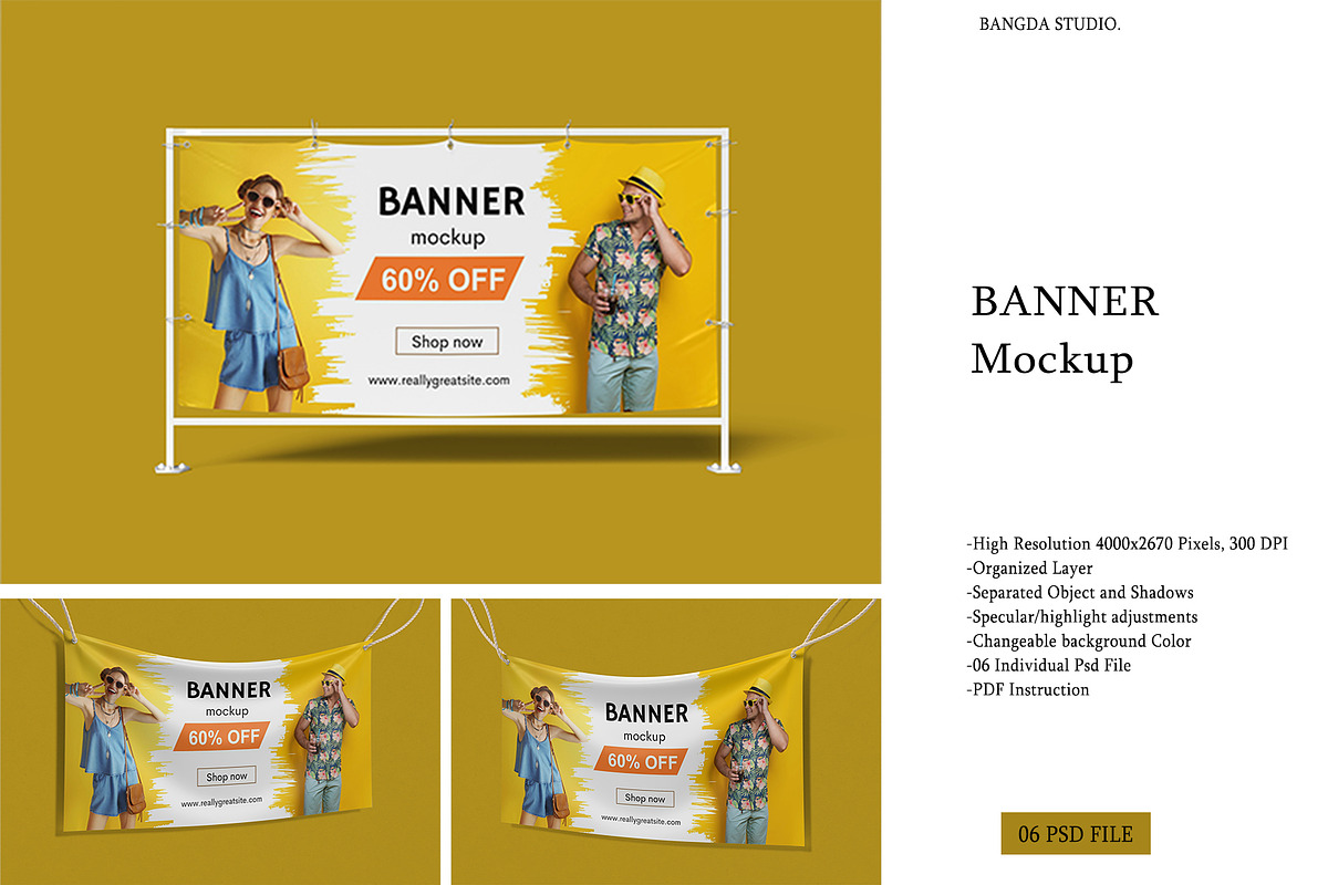 Banner Mockup, a Product Mockup by Bangdastudio (Photo 1 of 7)
