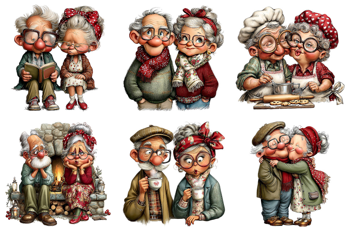Whimsical Old Man Birthday Clipart, an Illustration by Craft Nest (Photo 7 of 8)