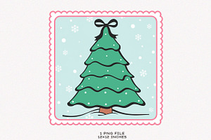 Christmas Tree Hand Drawn Coquette, an Illustration by SinaCreation