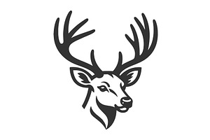 Deer Head With Antlers sketch vector, an Animal Illustration by AlexArt