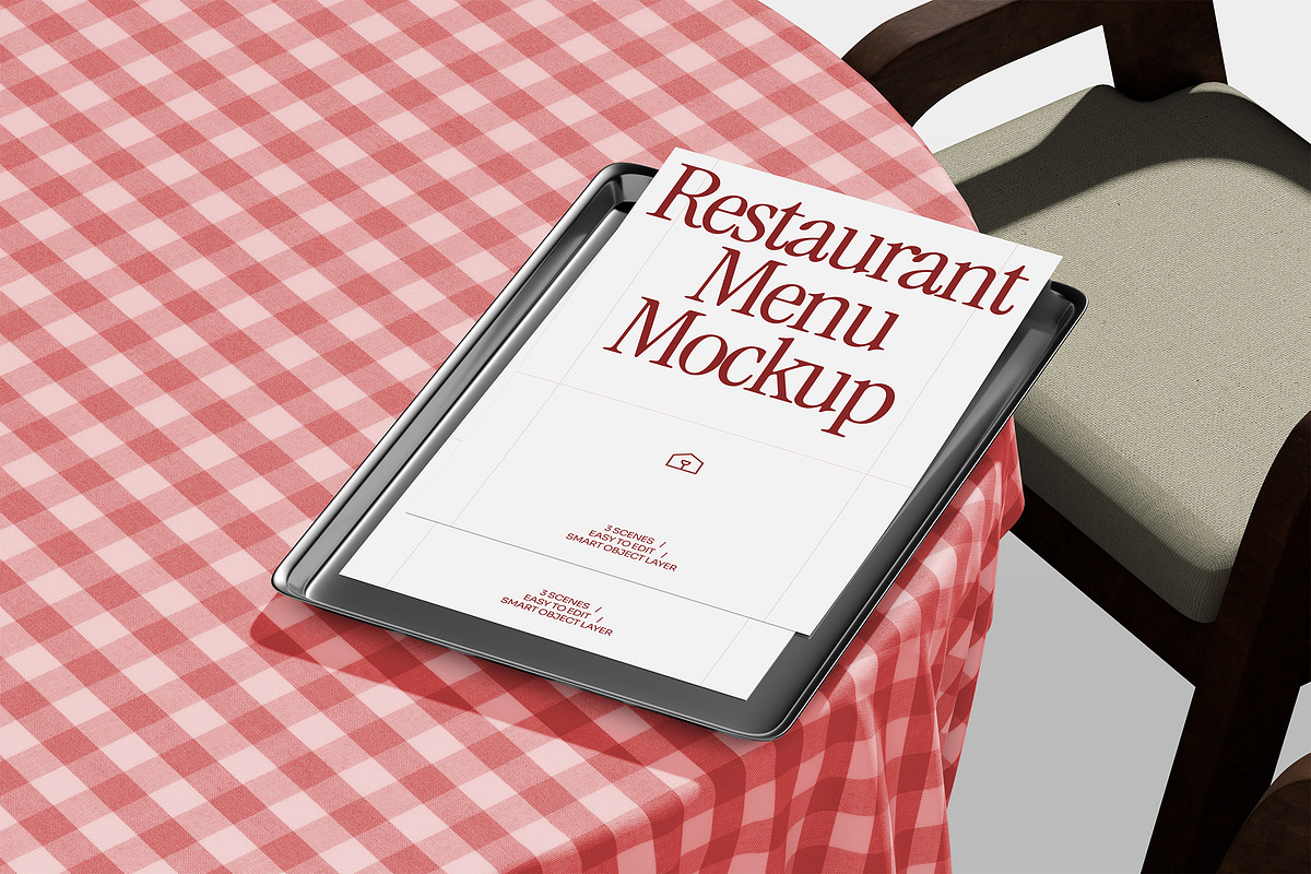 Restaurant Menu Mockup Pack, a Product Mockup by Neermana (Photo 3 of 8)