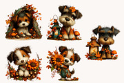 Whimsical Autumn Fall Dog Clipart, a Seasonal Illustration by Designworld (Thumbnail 6 of 9)