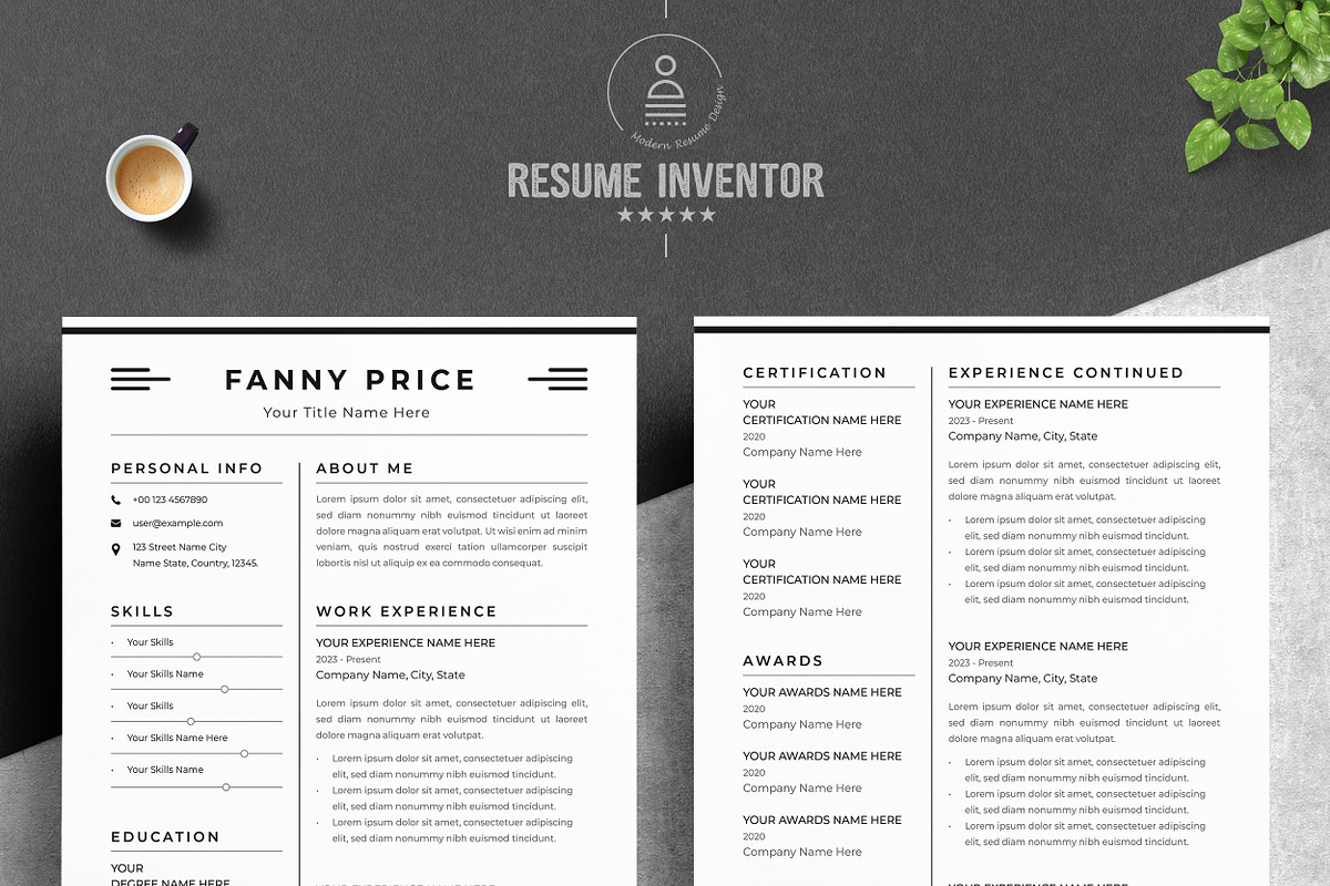 Sleek & Simple CV Layout, a Resume Template by ResumeInventor (Photo 2 of 7)