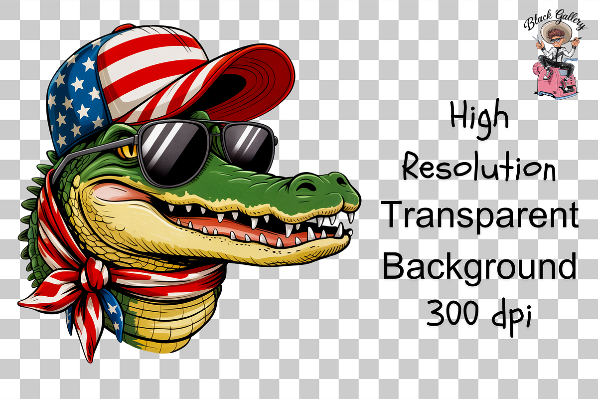 Alligator Png, Patriotic Png Bundle, an Illustration by Clipart Bloom (Photo 7 of 11)