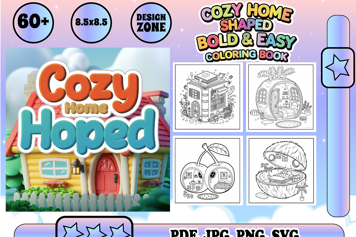 Cozy Home Shaped Coloring Book, an Animal Illustration by Design Zone (Photo 1 of 5)