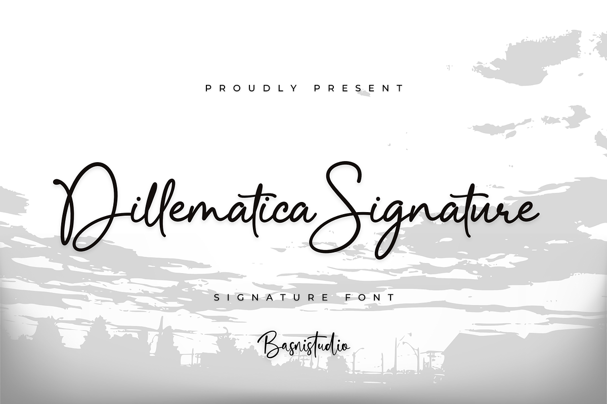 Dillematica Signature Font, a Handwritten Font by Basnistudio (Photo 1 of 10)