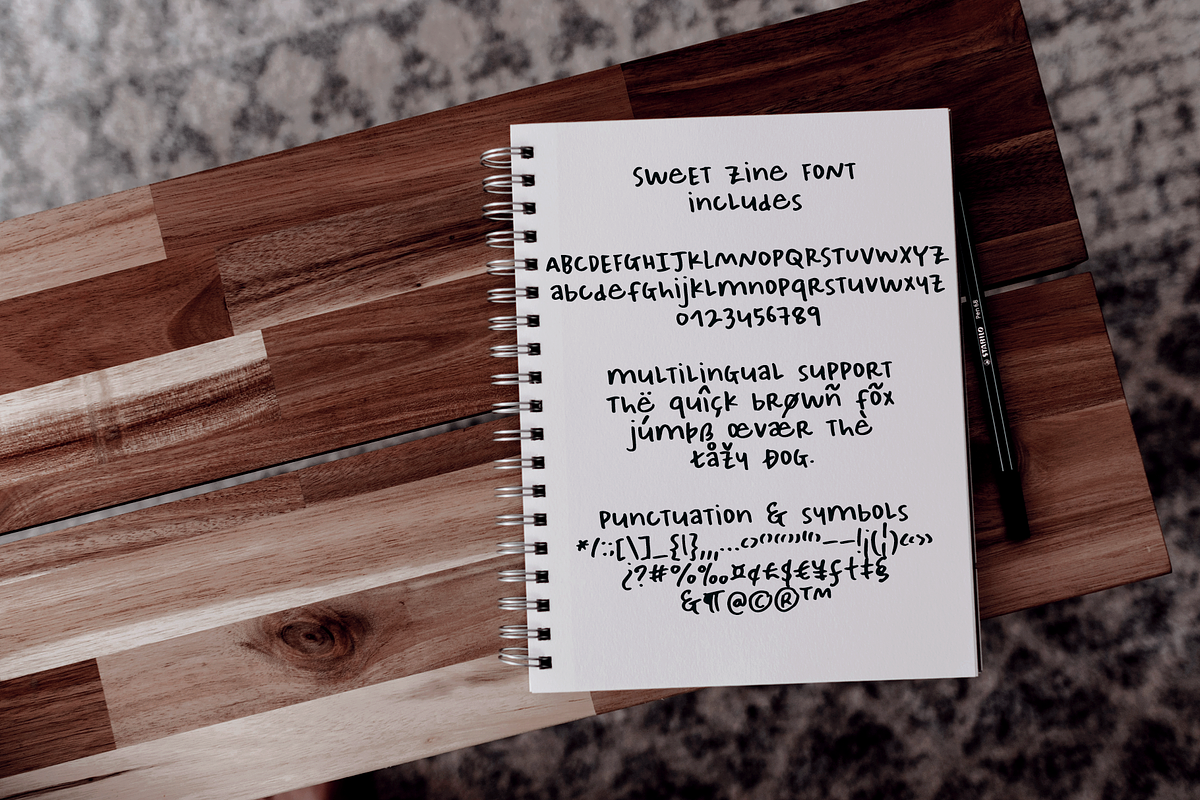 Sweet Zine Handwritten Font, a Sans Serif Font by Ana's Fonts (Photo 2 of 7)