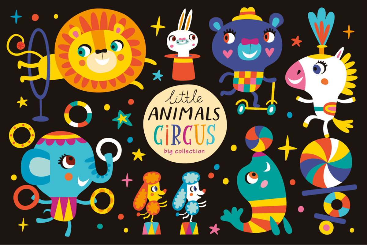 Little animals. Circus., an Animal Illustration by Alena Razumova (Photo 1 of 3)
