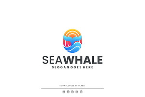 Gradient Modern Tail Whale Logo, a Branding & Logo Template by Artnivora.Std