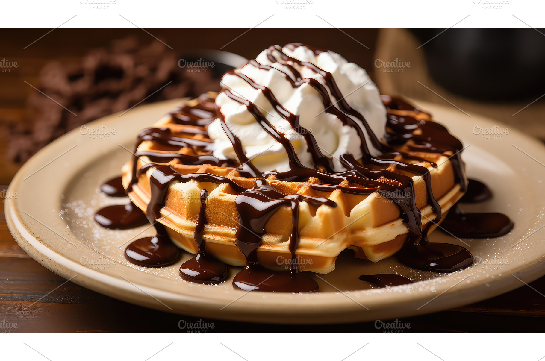 crispy warm waffle food ai generated, a Background Photo by pikepicture