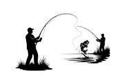 Fishing Silhouette Vector Bundle, an Illustration by hafijul (Thumbnail 39 of 51)