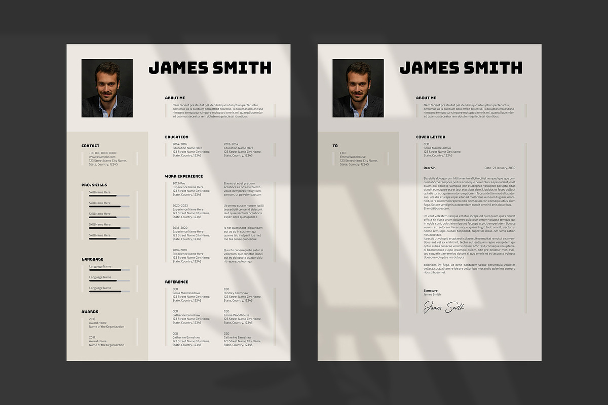 Modern Professional Resume & Cover, a Resume Template by PixelStudio (Photo 4 of 4)