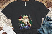 Pink Leopard Glitter Santa PNG, an Illustration by designcity5 (Thumbnail 4 of 8)