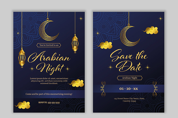 Arabian Save Date Night Invitation preview 2
